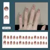 Gato Castanho e Azul Estilo Retro Olho de Gato Atmosfera Borrada e Menina Elegante Clareamento Estilo Ins Europeu e Americano Unhas Removíveis Usáveis 30 Peças