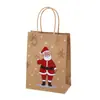 Sacolas de Presente de Natal Transfronteiriças, Sacolas de Presente com Desenho do Papai Noel, Sacolas de Embalagem para Festas de Fim de Ano, Sacolas de Papel Kraft