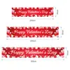 Layout de Atmosfera de Data Transfronteiriça Bandeira Banners Decoração com Foto Personalizada Tecido de Fundo de Coração Criativo Banner de Dia dos Namorados