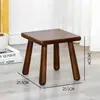 Banqueta Pequena de Madeira Maciça, Banqueta Baixa Infantil, Banqueta para Sofá Doméstico, Banqueta Redonda Resistente e Durável, Banqueta Criativa para Trocar Sapatos para Sala de Estar, Cadeira
