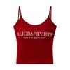 Camisola con letras de chicas sexys de estilo americano para mujer, nueva camiseta de verano para mujer, ajustada, sin mangas, para uso interior y exterior, corta, a la moda