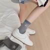 Calcetines de Media Pantorrilla Bordados de Dibujos Animados Estilo Coreano y Japonés para Otoño e Invierno con Diseños de Elefante e Hipopótamo, Calcetines Largos Holgados con Bloques de Color de Hilo