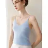 Kang Sai Ni Estilo Simples Gola V 100% Caxemira Pura Malha Camisola Top Moda Feminina Versátil Camada Interna Camada Externa Camada Base Camisa