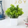 Flores Artificiais Transfronteiriças Eucalipto Bonsai Decoração de Mesa para Sala de Estar Mini Ornamentos de Flores Falsas de Plástico