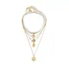 Conjunto de Collares Estilo Playa en Capas para Mujer  Collar Multicapa en Tono Dorado con Colgante de Estrella de Mar, Concha y Sol Joyería Inspirada en el Océano Longitud Ajustable 4262 cm Perfecto para el Verano y la Moda Casual