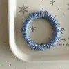 Elástico de Cabelo Koreano de Cetim Plissado Liso, Corda de Cabelo Elástica Alta Versátil Básica Simples, Faixa de Cabelo Fashion com Strass