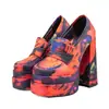 Nuevos Zapatos Gruesos de Primavera y Verano para Mujer Europeos y Americanos Yuantong 2025 Tacones Altos Doble Plataforma Moda Coloridos No Devolubles Microfibra