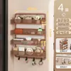 Prateleira de armazenamento com gancho para porta para uso doméstico, cesta suspensa multicamadas para porta, não requer perfuração, prateleira de armazenamento de bolsas multifuncional para montagem na parede