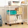 Estante de almacenamiento para impresora, gabinete de pie, almacenamiento de madera maciza, soporte móvil para unidad central de computadora de oficina