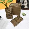 Bandeja pequeña de terciopelo marrón de múltiples especificaciones, caja de almacenamiento de joyas con cajón, bandeja de exhibición de partición de collar y anillo para tocador