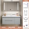 Nuevo Estilo Panel de Puerta de Roble Mesa de Lavado Combinación Lavabo Lavabo para Baño Crema Gabinete de Baño Integrado Lavabo