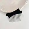 Peine de inserción trasera con forma de lazo de temperamento para mujeres, sensación de alta gama, peine fijador en la parte posterior de la cabeza, peine con dientes en la parte frontal, pinza para flequillo de cabello rebelde
