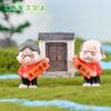 Adornos de Plástico para Manualidades de Año Nuevo con Suegros Paisaje en Miniatura Bonsái Adornos para Pastel de Carne Pareja de Abuelos Pareja