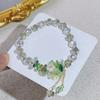 Pulsera de doble flor ~ Pulsera de cristal súper brillante para mujer, borla de orquídea Mori súper hada para estudiante, pulsera de cuentas para novias
