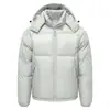 Efeito de retenção de calor, grossa e confortável, jaqueta de plumas, adequada para clima extremamente frio, jaqueta casual com capuz masculina para e-commerce transfronteiriço