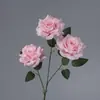 Flor Artificial Rosa para Casamento 3 Cabeças Rosa Diamante Flor para Guia de Caminho de Casamento Decoração de Parede de Flores Arranjo de Flores de Seda Flor de Plástico Lote