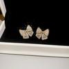 Pendientes de Lazo con Aguja de Plata y Perlas Artificiales con Diamantes Completos, Pendientes Estilo Princesa Escapista, Pendientes Franceses de Lujo Ligero y Alta Gama