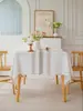 Toalha de Mesa Retangular, Estoque Disponível, Poliéster Bordado com Padrão de Folha de Trigo com Listra Central e Borda de Franjas, Vários Designs Disponíveis para Sala de Jantar e Decoração da Casa, Fornecimento Direto da Fábrica