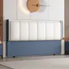 Nuevo estilo cabecera suave tapizada respaldo madera maciza cuero genuino suave tapizada cabecera compra individual cama respaldo ultra-delgado madera maciza de pie doble cabecera