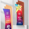 Troféu de Cristal em Madeira Maciça Personalizado com uma Estrela de Cinco Pontas para Funcionários Corporativos de Destaque, Prêmios de Equipe, Campeões de Competição e Lembranças de Honra