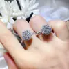 Boda de Ensueño Anillo de Lujo para Mujer de Moissanita Color D de 3 Quilates Anillo de Moissanita Chapado en Plata Dorada Seiko Venta Caliente Transfronteriza Europea y Americana