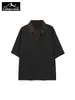 Ropa para Hombre Explorer Estilo Old Money Cuello de Cuadros Retazos Falso Dos Piezas Camisa Polo Unisex Camiseta Versátil Top para Hombre