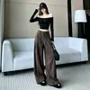 Pantalones casuales de pierna ancha para ir al trabajo transfronterizos con pliegues tridimensionales, nuevo estilo de otoño, estilo perezoso, versión coreana, adelgazantes, modernos y versátiles