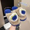 Pantuflas de Algodón para Mujer para Invierno, Zapatos de Algodón Felpa Cálidos para Interiores, Para Usar en Exteriores, Decoración de Frutas, Pantuflas de Suela Gruesa, Suela Gruesa de Felpa