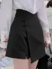 Falda de traje asimétrica nueva estilo chino talla grande, estilo verano para mujeres talla grande, shorts de cintura alta con diseño adelgazante, falda de longitud media