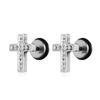 Amazon Cross-border Frio Moda Nova Masculina Aço Inoxidável Argila Cheio de Diamante Cruz Piercing Brincos Joias