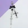 Corrente de Celular Borboleta Cruzada para Menina Doce e Descolada Design de Nicho Estilo Japonês Retro Pingente Guben Chaveiro