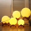Luz de lua 3D pintada à mão DIY luz de estrela luz de lua LED quarto mesa de cabeceira atmosfera luz noturna estúdio luz de pintura colorida