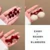 Pendientes rojos de Año Nuevo para mujer, otoño e invierno, con lazo, con clip para las orejas, nuevos pendientes de perla de Año Nuevo 2024