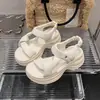 Sandalias de Tira Cruzada Estilo Hada para Mujer 2026 Verano Nuevas Slip-on Punta Abierta Casual Plataforma Playa Versátiles