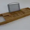 Estante Retráctil de Bambú para Baño, Bandeja para Bañera, Estante de Almacenamiento para Teléfono Móvil y Tableta para Casa de Huéspedes, Estante de Bambú y Madera Antideslizante para Baño