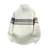 Nueva colección Otoño/Invierno 2026: suéter casual de punto para hombre, cuello alto, media cremallera, estilo coreano, para hombres jóvenes