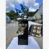 Escultura Abstracta de Pájaro en Acero Inoxidable con Acabado Espejo Personalizada Basada en Imágenes Proporcionadas, Decoración de Piso para Oficina de Ventas, Exhibición de Arte de Lujo Ligero