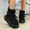 2026 Nuevas Botas de Nieve para Mujer de Talla Grande, Moda Transfronteriza Europea y Americana, Cálidas, de Suela Gruesa, sin Cordones Delanteros, Venta al por Mayor