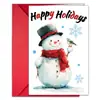 Set de Tarjetas de Felicitación Navideñas de Compra Directa Transfronteriza Árbol de Navidad Muñeco de Nieve Mensaje Bendición Plegable con Tarjeta y Sobre