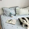 Rayas Azules~Clase de Verano un Juego de Tres Piezas de Esterilla Refrigerante Esterilla de Seda de Hielo Pe Diseño Rayado para Niñas Lavable a Máquina Dormitorio de Estudiante Esterilla Suave