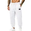 Calça de Moletom Masculina Europeia e Americana Outono e Inverno Pesada Simples Versátil para Uso Externo Solta Esportiva Quente para Corrida com Punho e Forrada com Fleece Em Estoque