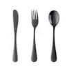 Venta al por mayor del fabricante Juego de tres piezas de cuchillo, tenedor y cuchara de acero inoxidable 304 con mango redondo, Juego de tenedor y cuchara lindo de estilo simple con revestimiento de titanio
