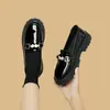 Nuevos Zapatos para Niñas Punta Redonda Suela Suave Zapatos de Princesa para Niña Pequeña Charol Niños Medianos y Grandes Estudiante Tacones Altos Zapatos de Cuero para Niños