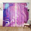 Cortinas Personalizadas con Patrón Abstracto de Flujo Morado Claro, Cortinas de Balcón Elegantes y de Lujo con Estampado Digital Oscurecedoras, Una Pieza Envío Directo