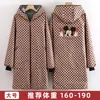 Macacão Feminino Longo de Manga Longa Quente Estilo Coreano com Logo Estampado Desenho Animado Roupa de Trabalho para Exterior Jaqueta Masculina Inverno