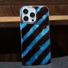 Funda Adecuada para Teléfono Móvil Apple 17Pro Color Degradado Carcasa de Papel de Aluminio Rayas Marrones Funda Protectora para Mujer Iphone16