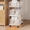 Estante Organizadora de Brinquedos Infantil com Rodas Carrinho de Lanches Multicamadas Móvel para Sala de Estar Prateleira de Armazenamento para Bebê