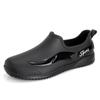 Botas de lluvia bajas de moda, zapatos de trabajo Four Seasons para hombre, zapatos de cocina bajos antideslizantes, zapatos de goma resistentes al desgaste, zapatos de pesca impermeables con forro polar