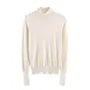 Exportação Transfronteiriça Roupas Femininas Outono e Inverno 2025 Estilo Europeu e Americano Gola Alta Meia Manga Manga Longa Tricô Tops para Mulheres E75132