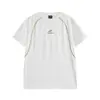 Ru Meng Retro Americano Bloco de Cores Simples Linha Hasselblad Camiseta de Manga Curta Masculina Verão Solta Streetwear Esportiva Secagem Rápida Meia Manga